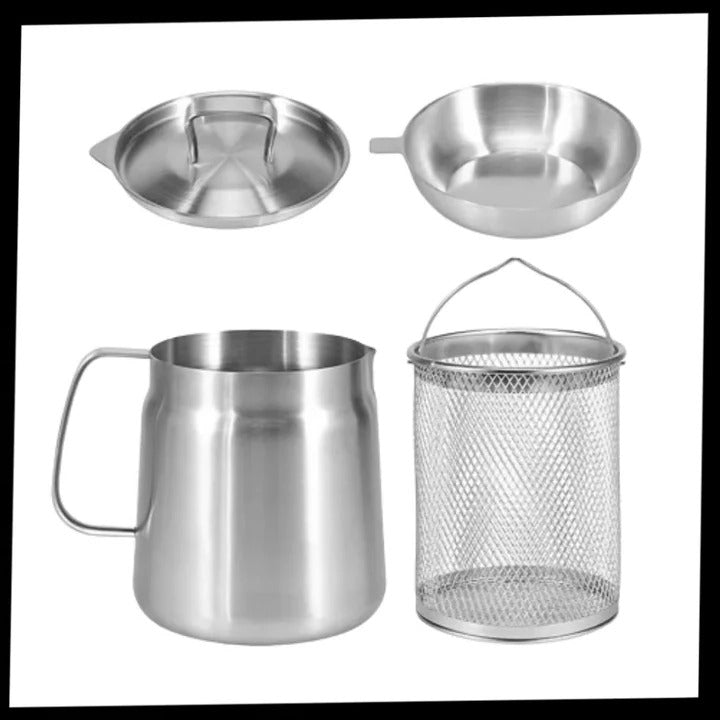 Home Deep Fryer Pot with Strainer for Cooking