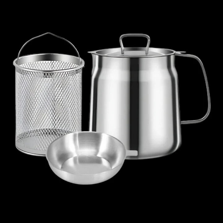 Home Deep Fryer Pot with Strainer for Cooking