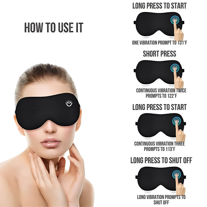 Electric Heated Eye Mask Rechargeable Adjustable Fit
