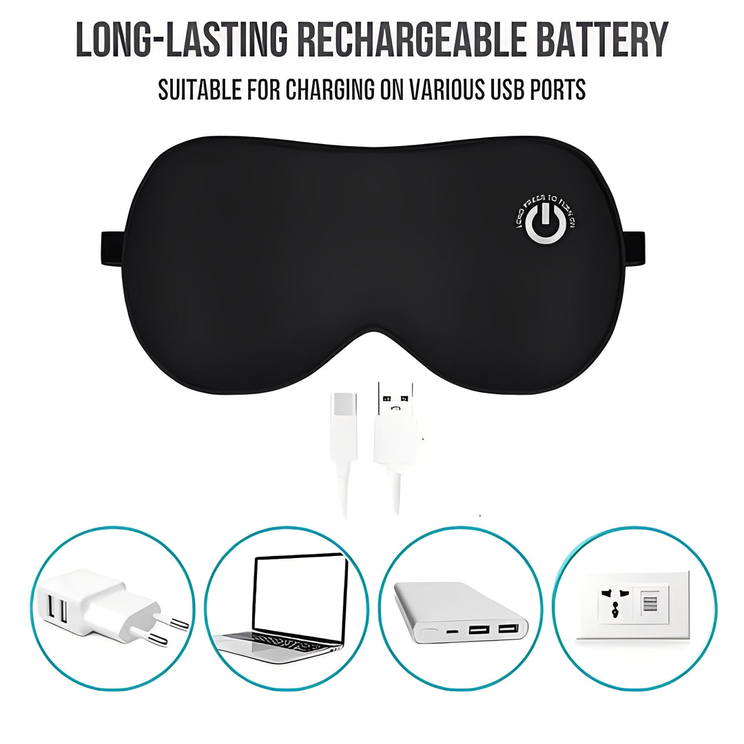 Electric Heated Eye Mask Rechargeable Adjustable Fit
