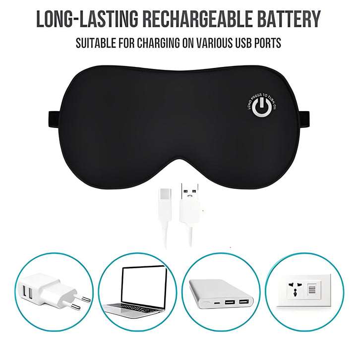 Electric Heated Eye Mask Rechargeable Adjustable Fit