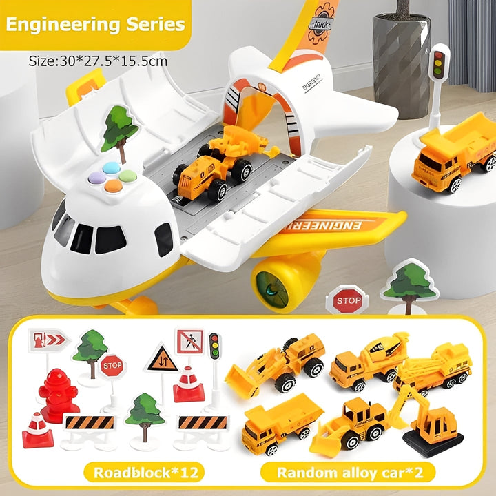 Kids Airplane Toy Set Plastic Vehicles Play Set