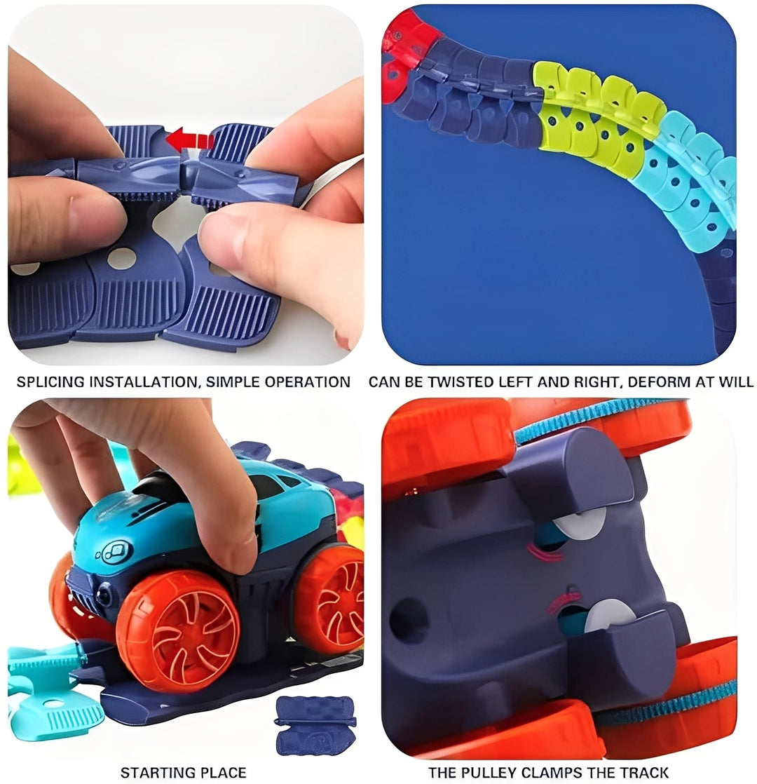 Kids Race Track Toy Wall Climbing Stunt Car Set