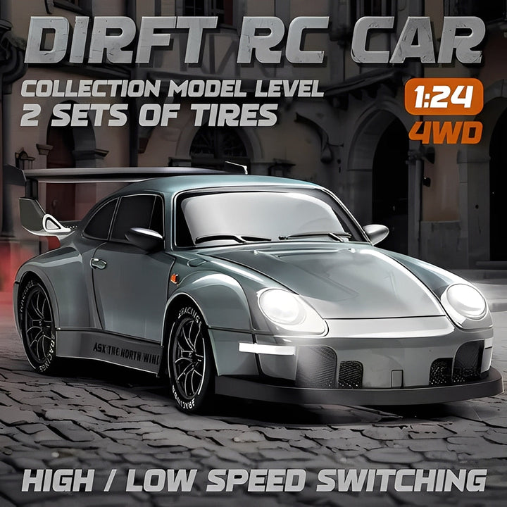 RC Car Retro Style with 4WD and LED Lights