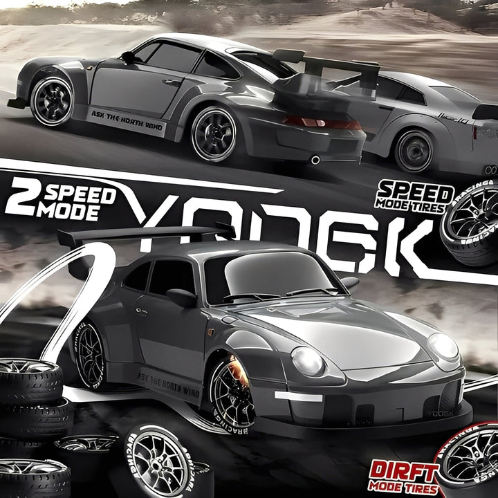 RC Car Retro Style with 4WD and LED Lights