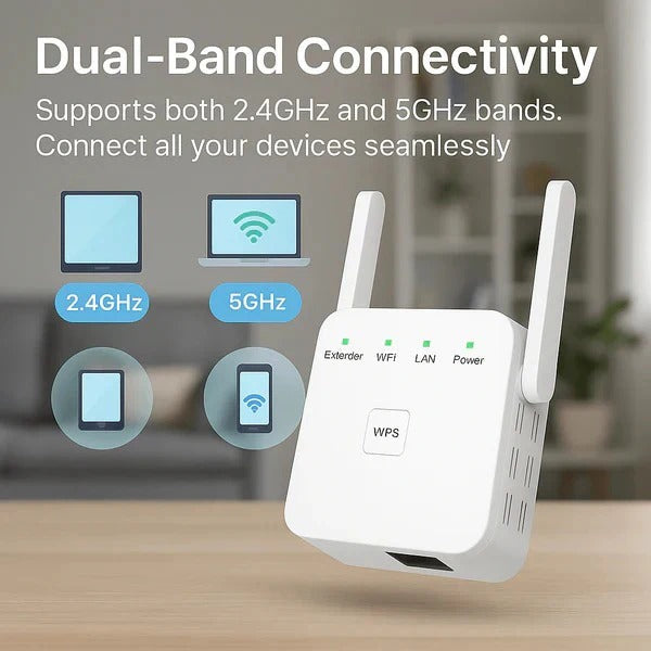 WiFi Signal Booster Dual Band 5G Internet Coverage