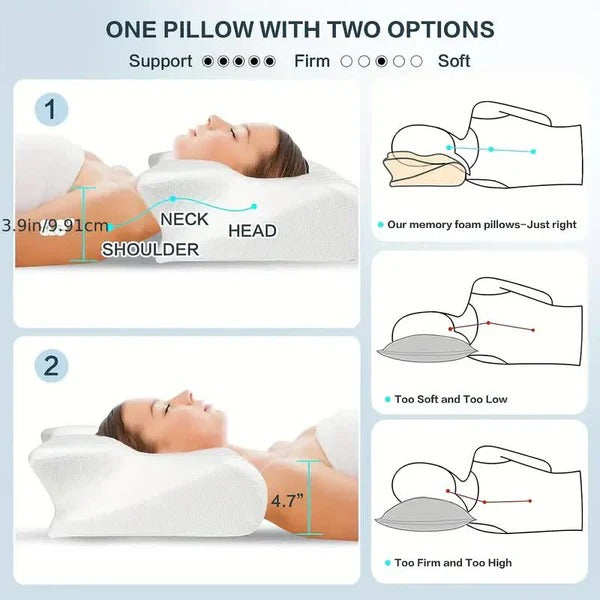 Ergonomic Pillow with Armrests Butterfly Shape for Side and Back