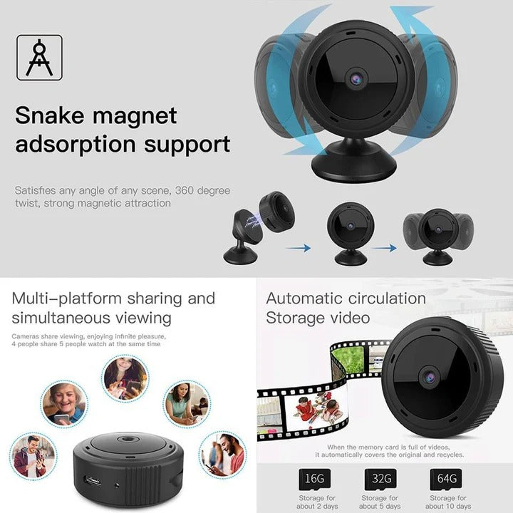 Home Security Camera WiFi 1080P HD Night Vision Compact