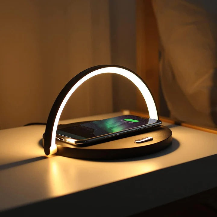 LED Desk Lamp with Wireless Phone Charger and Ambient