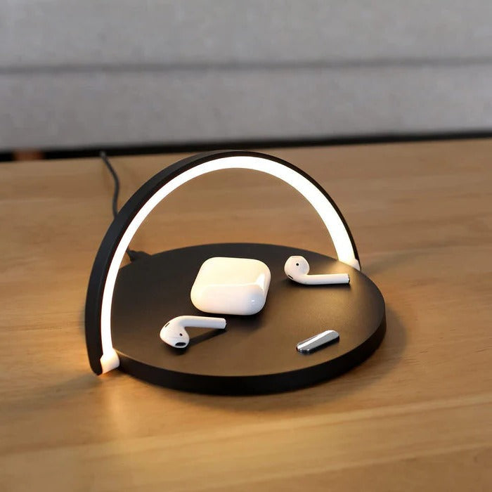LED Desk Lamp with Wireless Phone Charger and Ambient