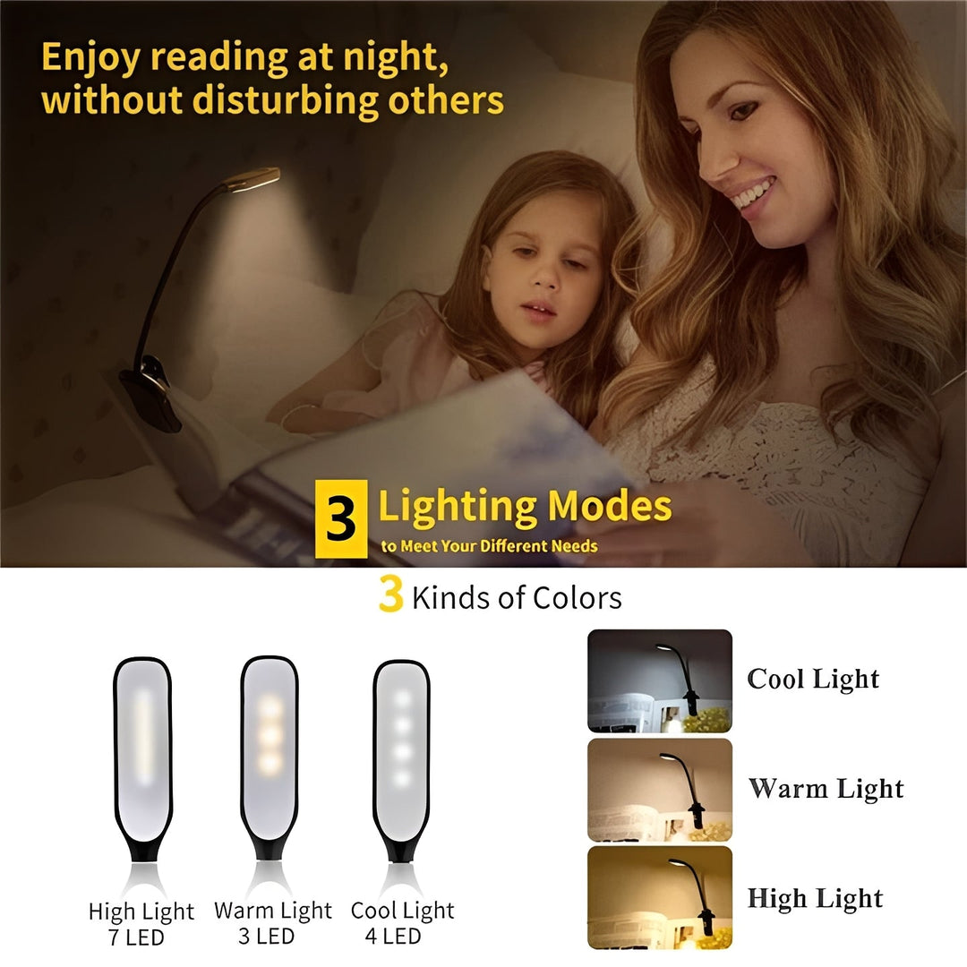 LED Reading Lamp with Book Clamp Eye Protection