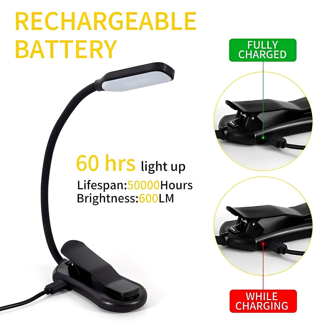 LED Reading Lamp with Book Clamp Eye Protection
