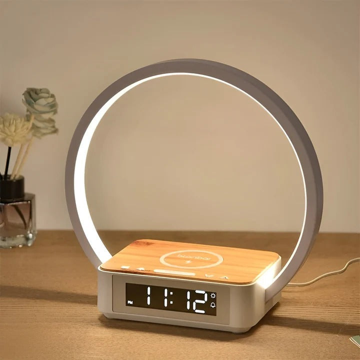 Wireless Charging Table Lamp with Alarm Clock and Touch Control - Lenila