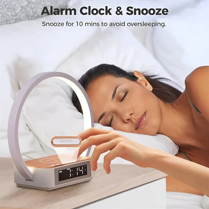 Wireless Charging Table Lamp with Alarm Clock and Touch Control