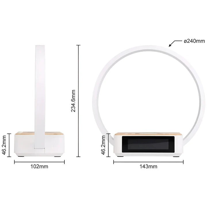 Wireless Charging Table Lamp with Alarm Clock and Touch Control