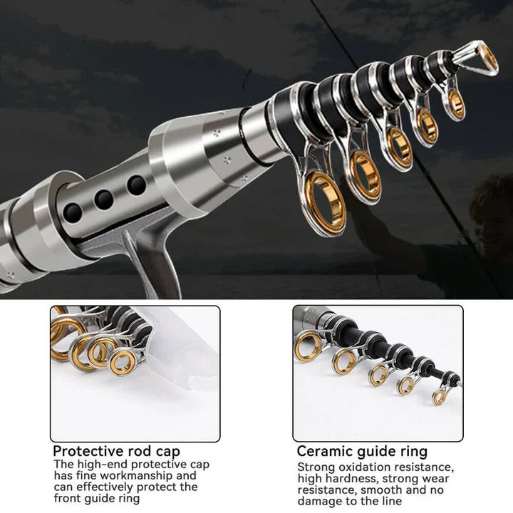 Telescopic Fishing Rod and Reel Combo Lightweight Portable