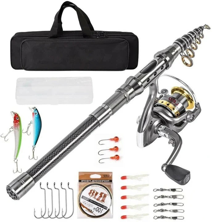 Telescopic Fishing Rod and Reel Combo Lightweight Portable