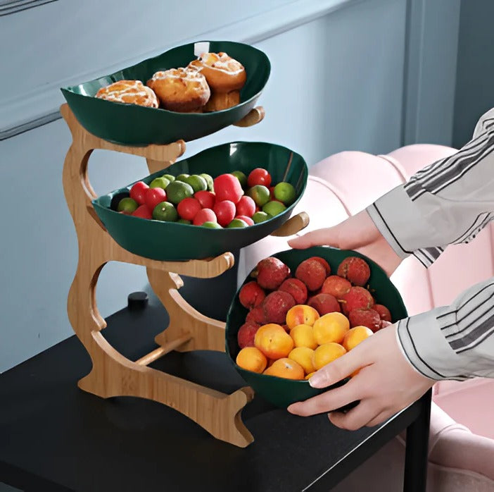 Wooden Tiered Bowl for Fruit and Vegetable Storage - Lenila
