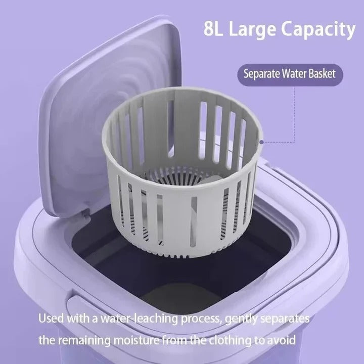 Portable Mini Washing Machine with Spin Dryer Foldable Design