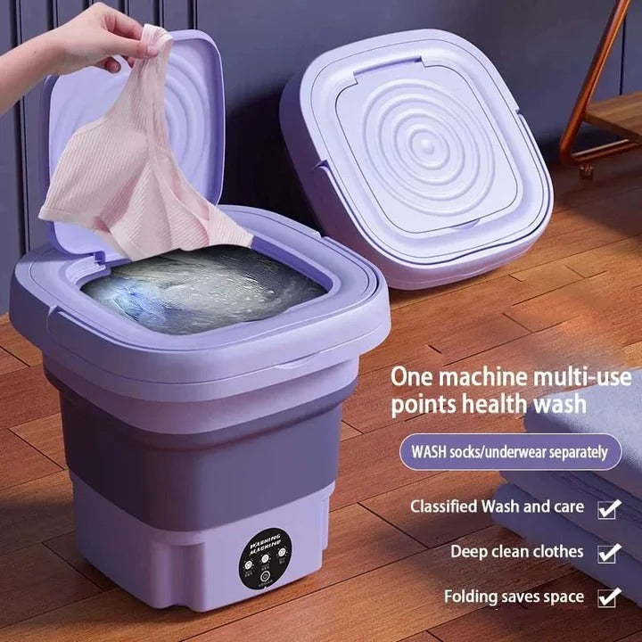 Portable Mini Washing Machine with Spin Dryer Foldable Design