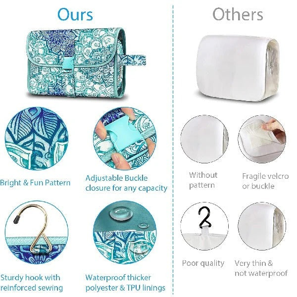 Travel Hanging Makeup Organizer Pouch with Multiple Compartments
