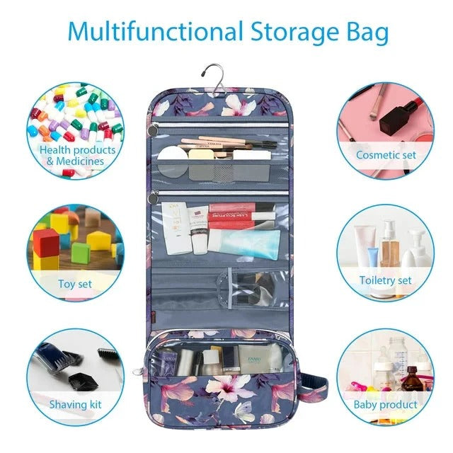 Travel Hanging Makeup Organizer Pouch with Multiple Compartments