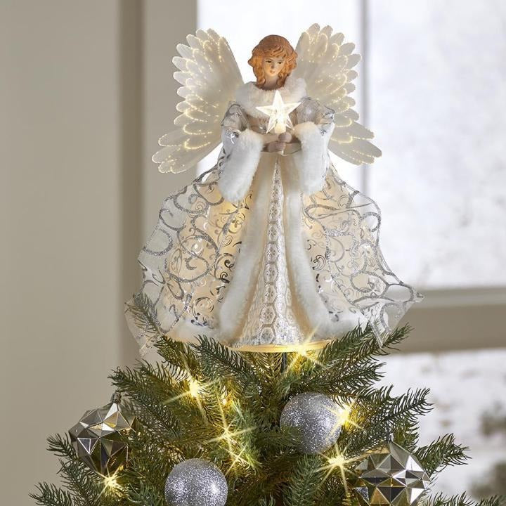 Christmas Angel Tree Topper Animated Lighted Decoration - Lenila