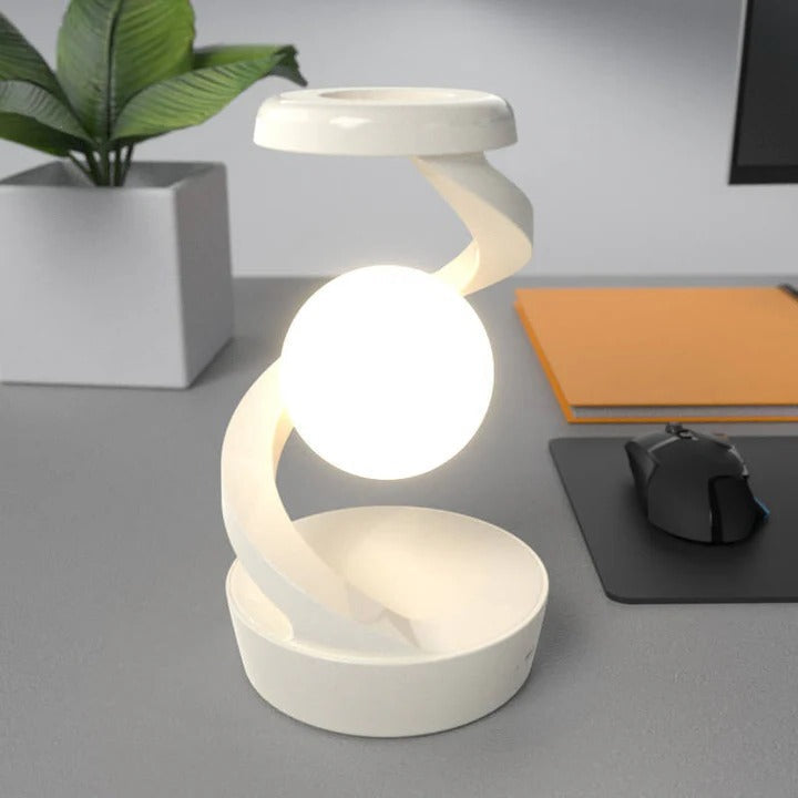 Floating Desk Moon Lamp with Gesture Control and Wireless Charging
