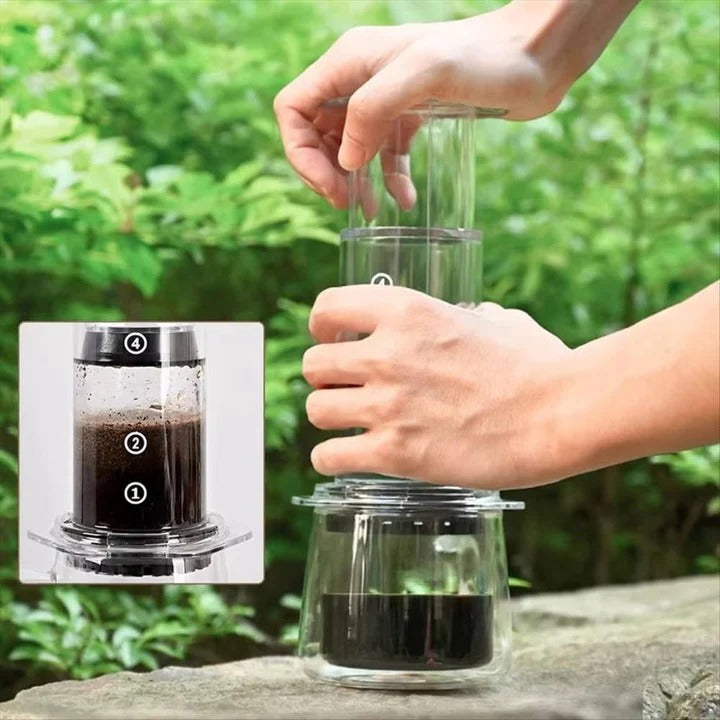 French Press Coffee Maker Stainless Steel Filter Plunger