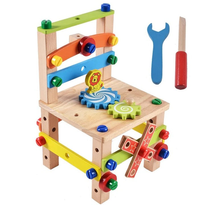 Preschool Childrens Wooden Learning Toy with Interactive Features - Lenila
