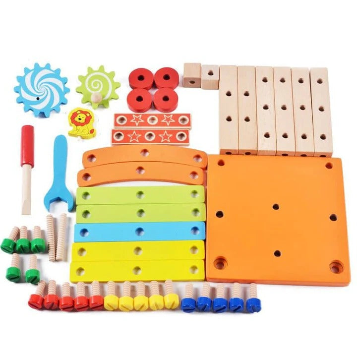 Preschool Childrens Wooden Learning Toy with Interactive Features