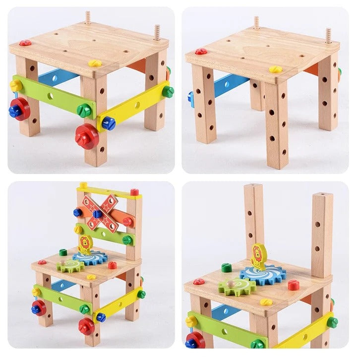 Preschool Childrens Wooden Learning Toy with Interactive Features