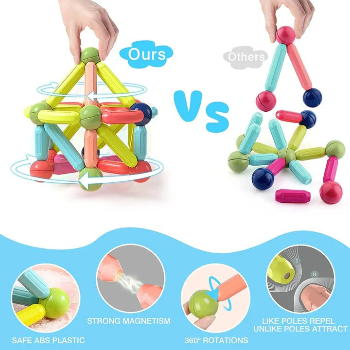 Kids Magnetic Building Blocks Set Montessori Educational Toys