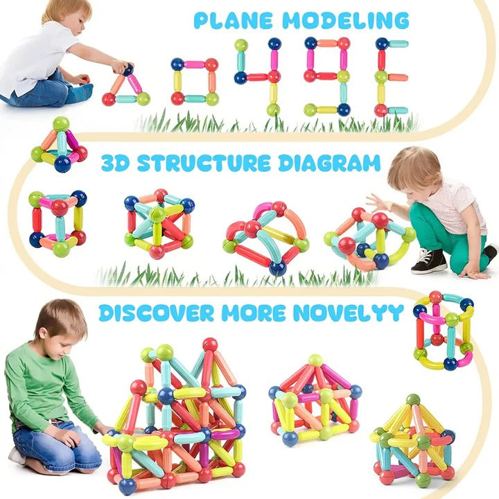 Kids Magnetic Building Blocks Set Montessori Educational Toys