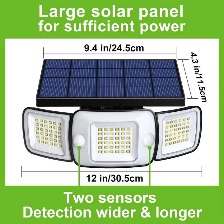 Outdoor Solar Flood Lights with Motion Sensor Adjustable Head
