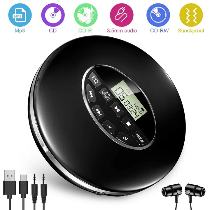 Portable Personal CD Player Anti-Skip Walkman Style