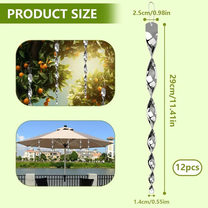 Outdoor Reflective Spiral Rod Bird Deterrent Durable Weather-Resistant