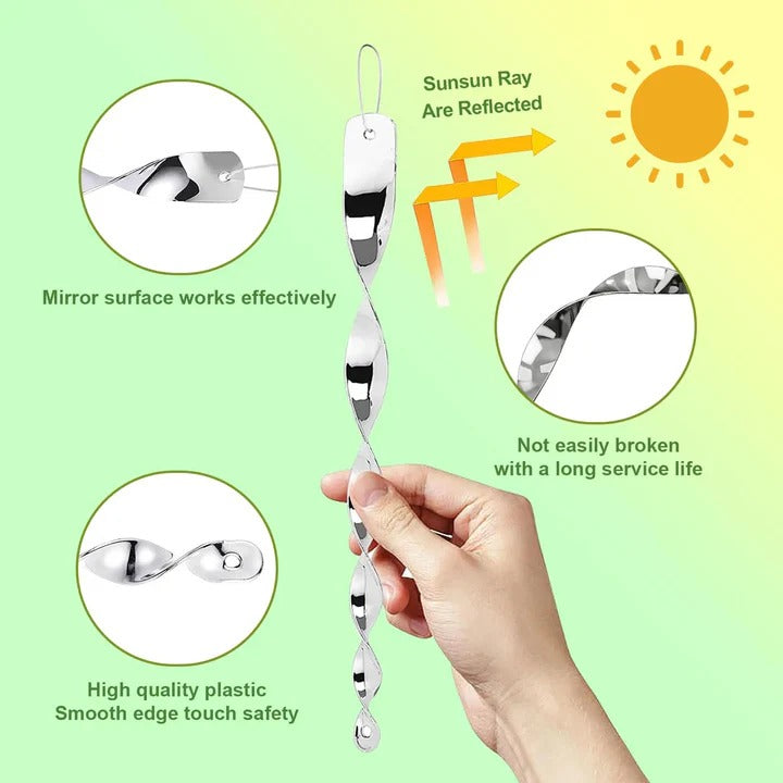 Outdoor Reflective Spiral Rod Bird Deterrent Durable Weather-Resistant