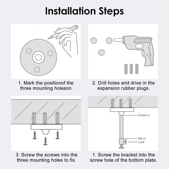 Universal Adjustable Projector Ceiling Mount Kit