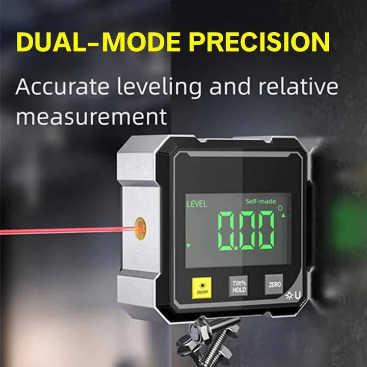 Digital Angle Finder with Laser Level and USB-C Charging