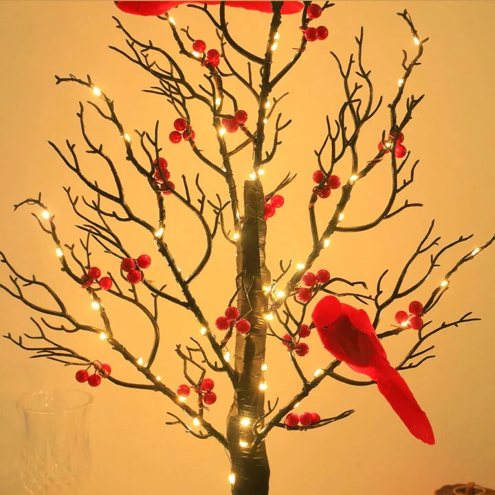 Festive Desktop Decor Warm Glowing Tree