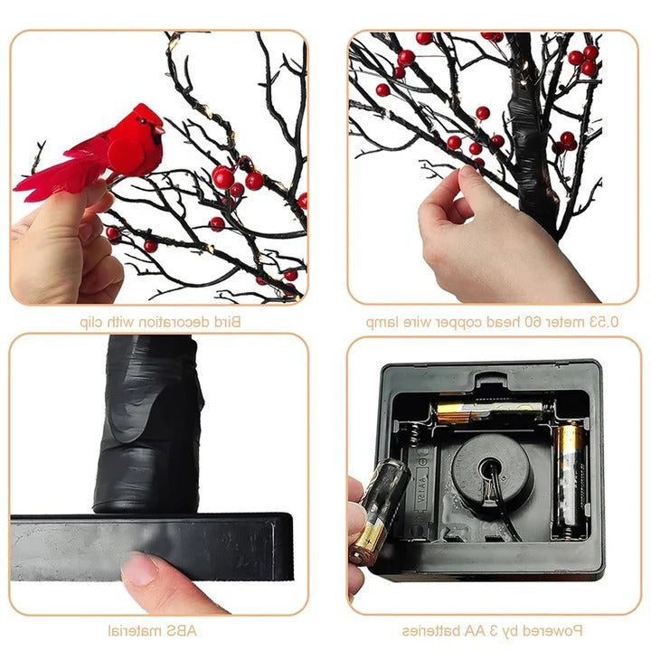 Festive Desktop Decor Warm Glowing Tree