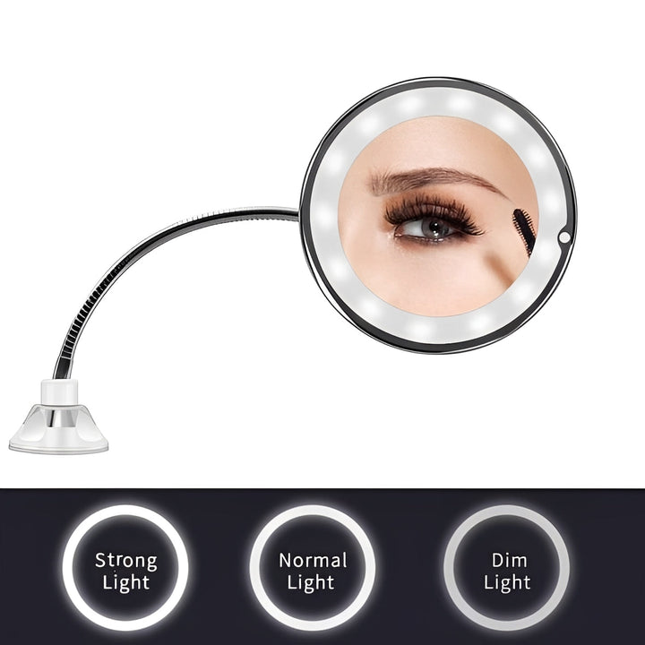 Flexible Magnifying Mirror with 10X and Adjustable Rotation