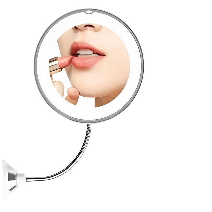 Flexible Magnifying Mirror with 10X and Adjustable Rotation