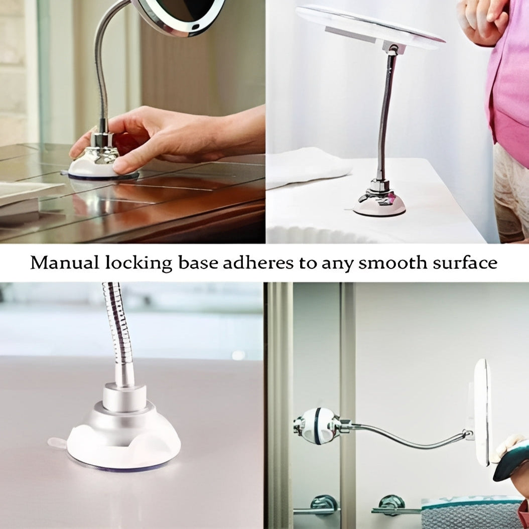 Flexible Magnifying Mirror with 10X and Adjustable Rotation