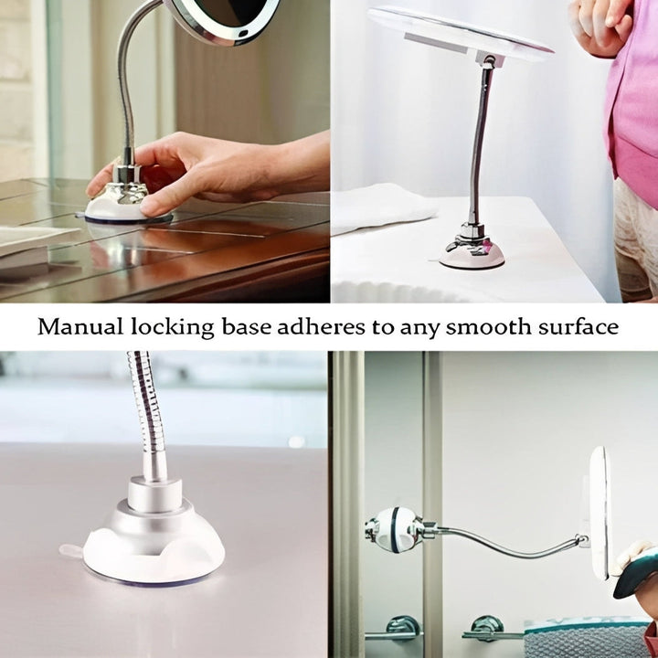 Flexible Magnifying Mirror with 10X and Adjustable Rotation