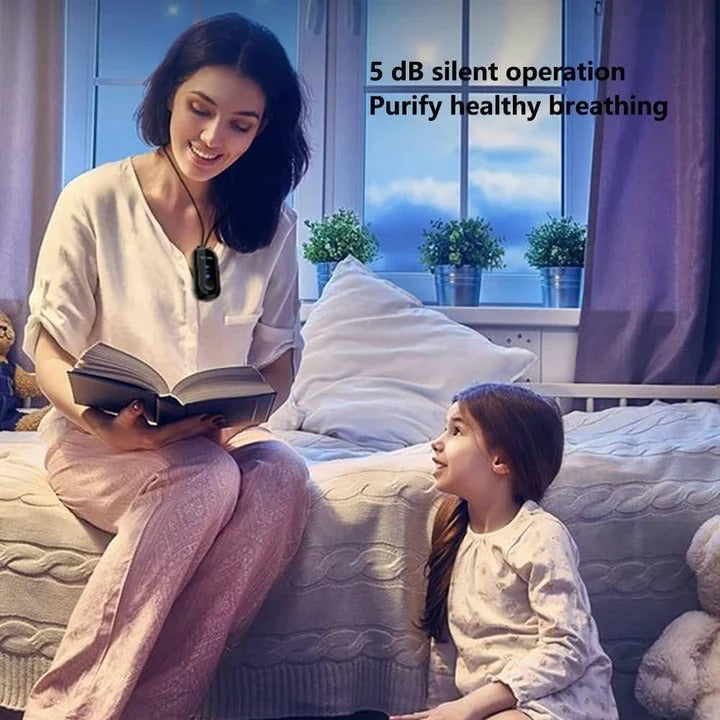 Portable Air Purifier Wearable Neck Design Compact Personal Use