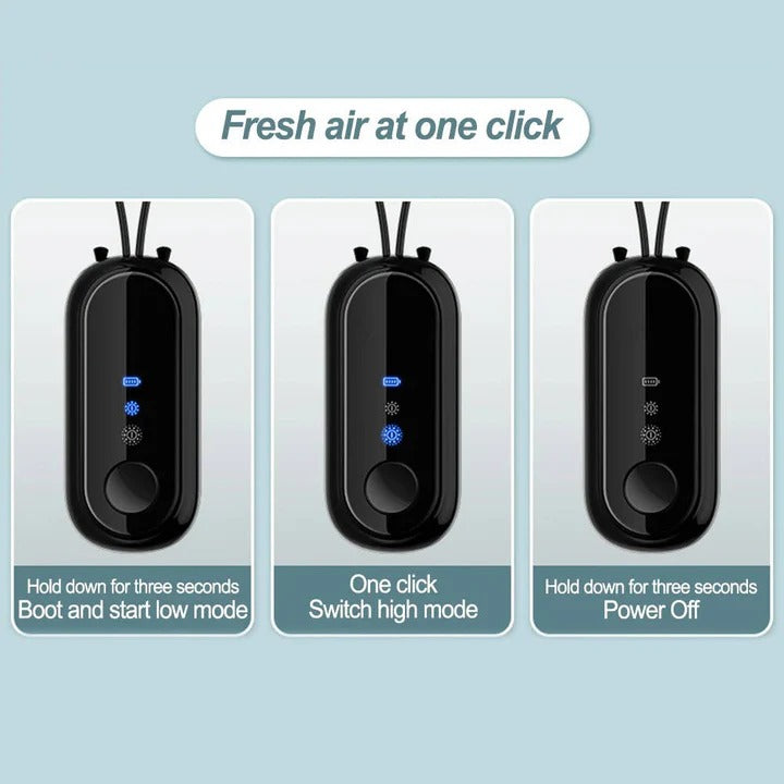 Portable Air Purifier Wearable Neck Design Compact Personal Use