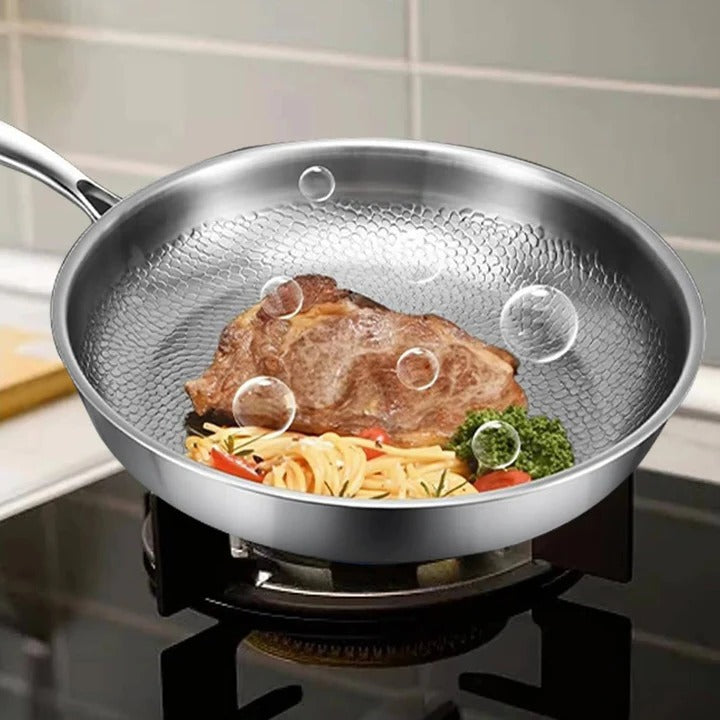 Non-Stick Titanium Skillet Scratch-Resistant Ergonomic Handle - Lenila