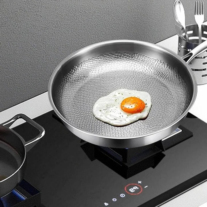 Non-Stick Titanium Skillet Scratch-Resistant Ergonomic Handle